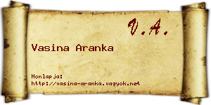Vasina Aranka névjegykártya