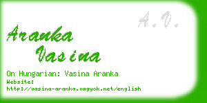 aranka vasina business card